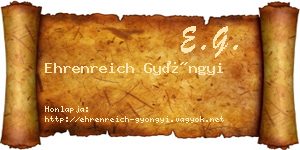 Ehrenreich Gyöngyi névjegykártya